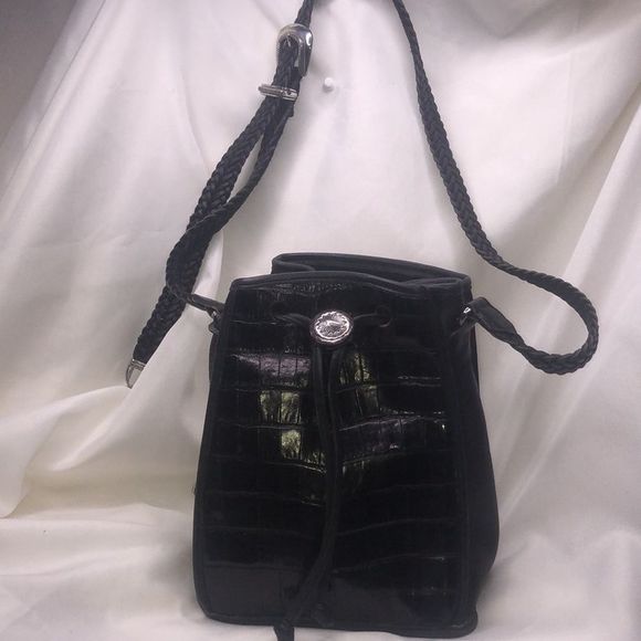 Brighton Leather drawstring bag w/silver - Picture 9 of 12